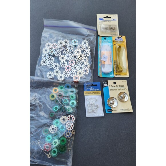 Metal Plastic Bobbins with Color Thread Spools Sewing Machine Reels+ Notions - Picture 9 of 15